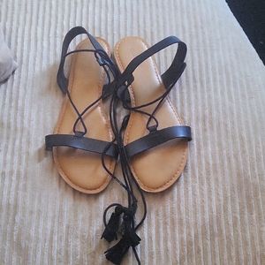 Old navy lace up flat sandals